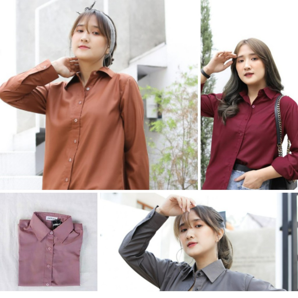 Kemaja wanita / kemeja basic / basic shirt / nagita kemeja bahan moscrepe