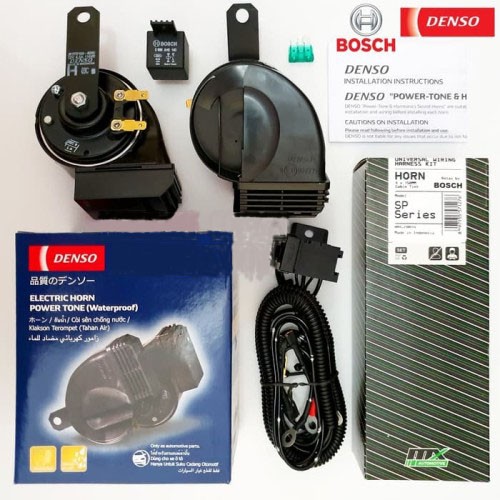 KLAKSON KEONG DENSO Waterpoof TAHAN AIR Original + KABEL RELAY SET BOSCH