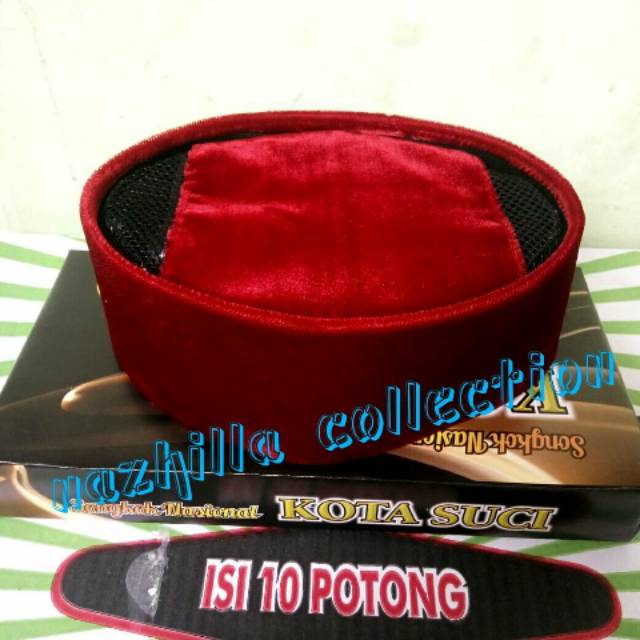 Peci betawi songkok bludru merah AC