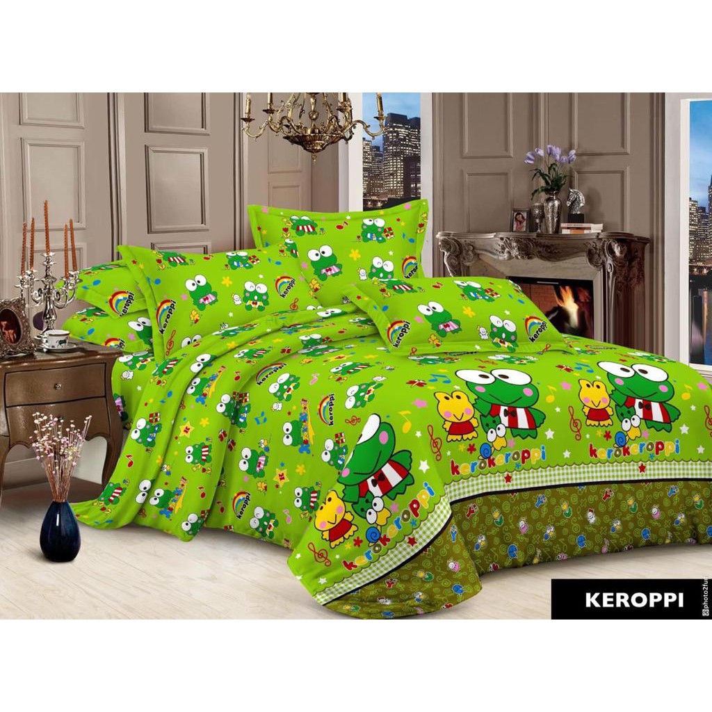 Sprei Seprai Homemade Murah Berkualitas Karakter Keroppi Ukuran 180x200 King No 1