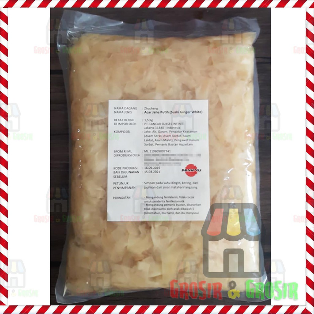 

SUSHI GARI / GARI SHOGA / SUSHI GINGER / JAHE SUSHI - WHITE 1,5 KG