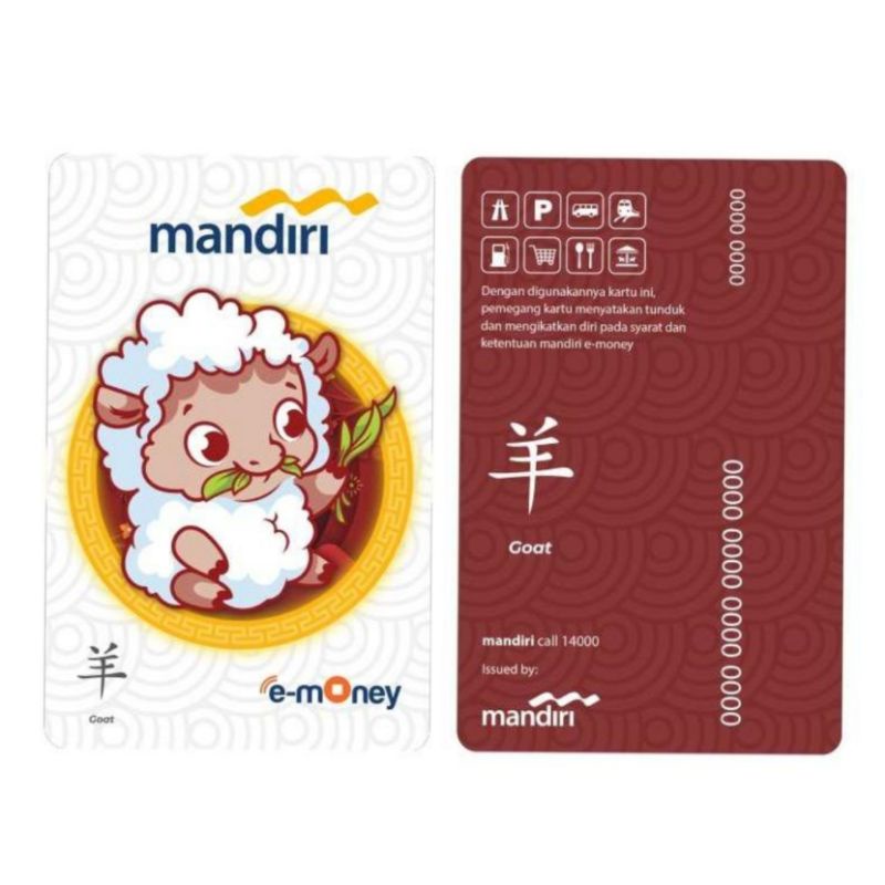 eMoney Mandiri Shio Kambing (Goat) ORI /Like eTOLL Tapcash Flazz or Brizzi