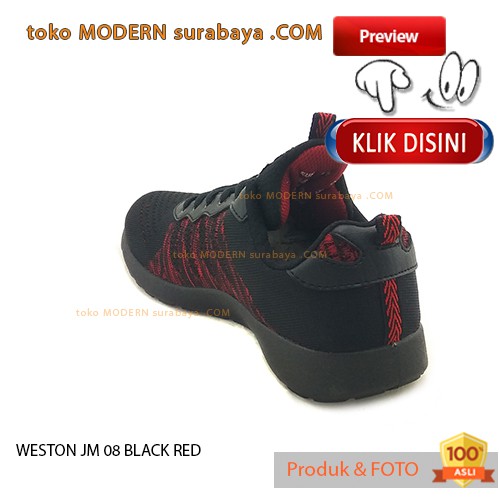 WESTON JM 08 BLACK RED sepatu pria casual sneakers