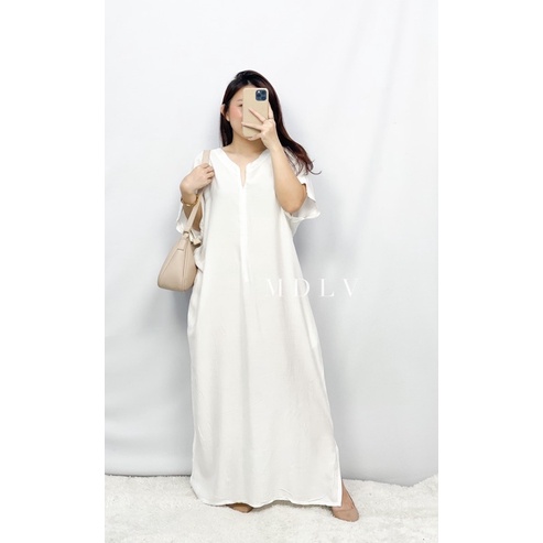 MDLV ~ 91000# Homewear Maxi Dress Jumbo Polos Dress Batwing Import