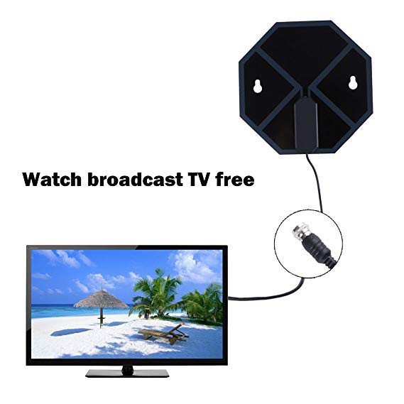 Antena Tv Digital Indoor Flat Hd Hdtv 50 Mile Vhf Uhf Dvb Shopee Indonesia