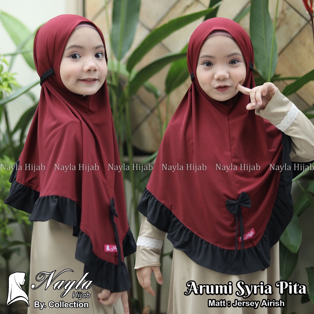 Kerudung Anak Instan Model ARUMI SYIRIA PITA Jersey Airis Hijab Anak Jersey Original Nayla Hija'b