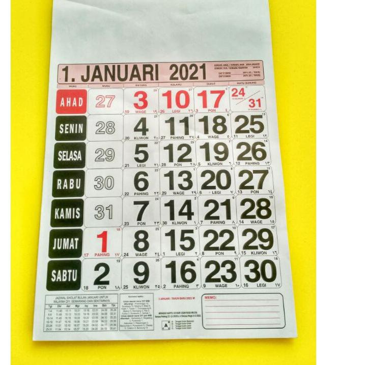 

ML0 KALENDER ALMANAK DINDING(2021) 47×30CM N7 Baru`