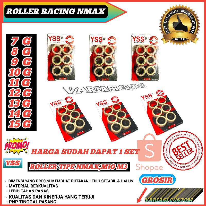 ROLLER ROLER Loler Nmax N Max Mio m3 ( YM3) S Z Aerox Lexi Xeon Fino 125 Soul GT 125 7 gram / 8 gram /  9 gram / 10 gram / 11 gram / 12 Gram / Gr Original