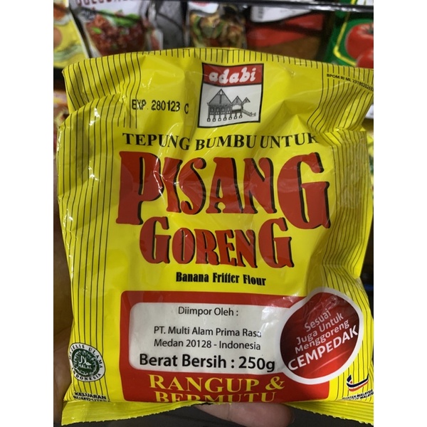 

adabi pisang goreng tepung bumbu 1 dus 40 x 250gr