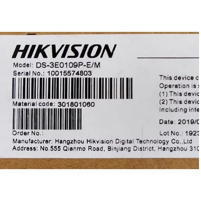 HIKVISION SWITCH POE DS-3E0109P-E/M SWITCH HUB POE 8 PORT