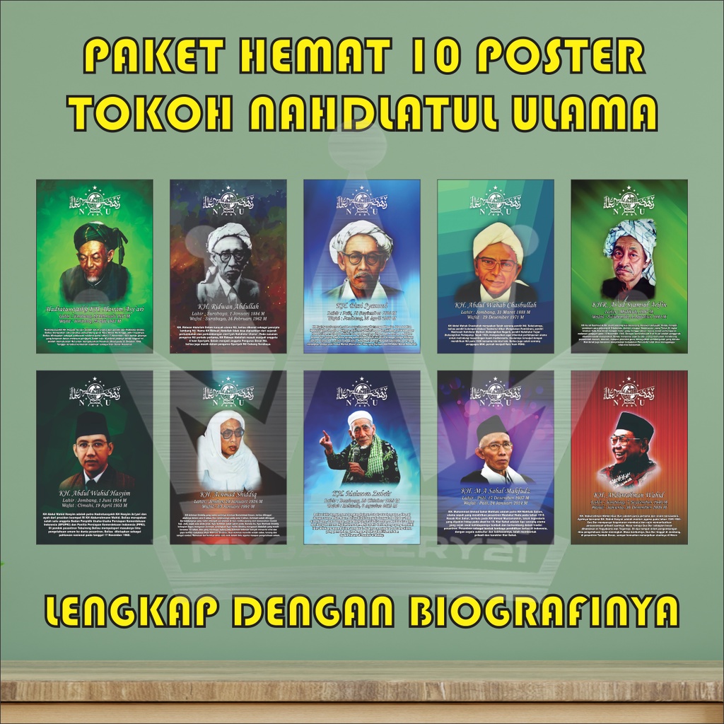 Paket 10 Poster Tokoh Ulama NU | Poster Ulama Dan Habaib | Foto Ulama | Foto Habib | Poster Ulama | Poster Habib | Nahdlatul Ulama NU | Hiasan Dinding | Pajangan Dinding | Poster Dinding | Wall Décor | Poster Aesthetic