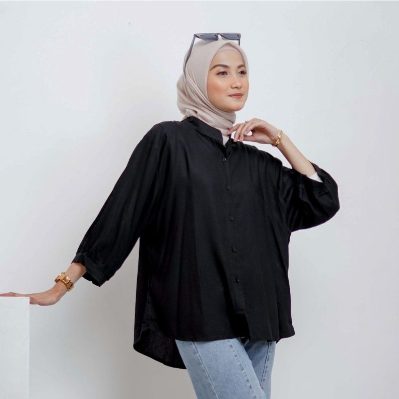 Kemeja Polos Bahan Rayon Kemeja Rayon Fashion Wanita