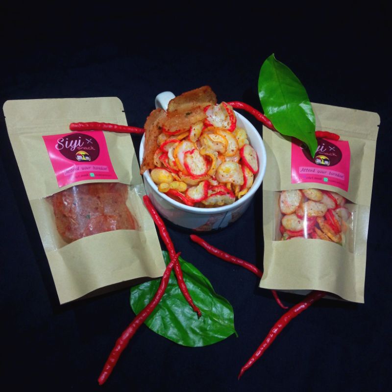 

Kerupuk Seblak PEDAS KEMASAN POUCH 100GR KRUPUK SEBLAK PREMIUM