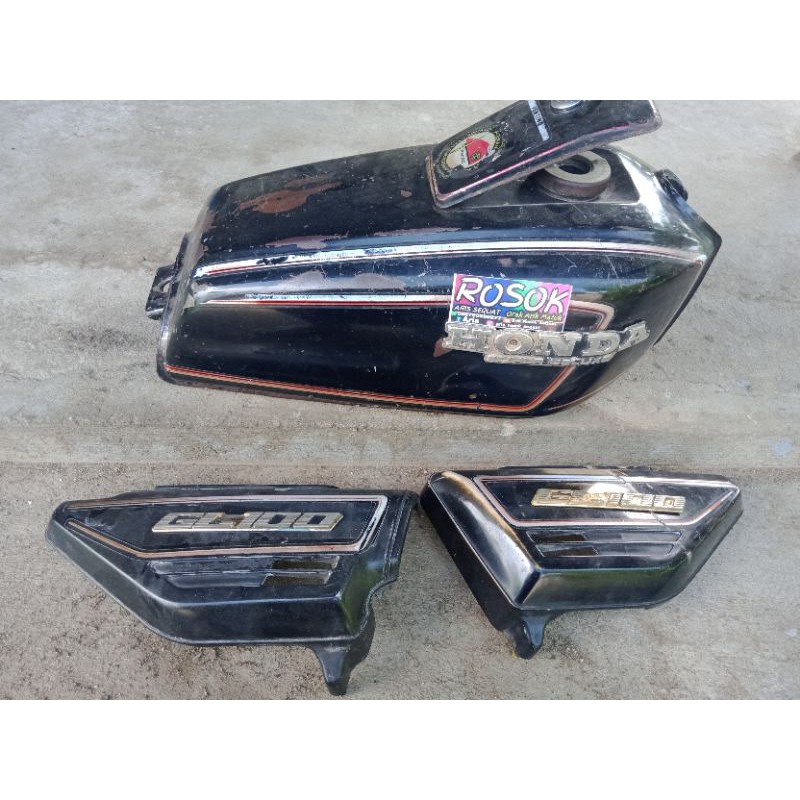 tangki gl 100 original paint lantai utuh set tutup aki
