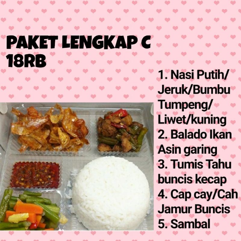 

PAKET NASI BOX MURAH 18ribu. PAKET LENGKAP C, NASI BOX BEKASI