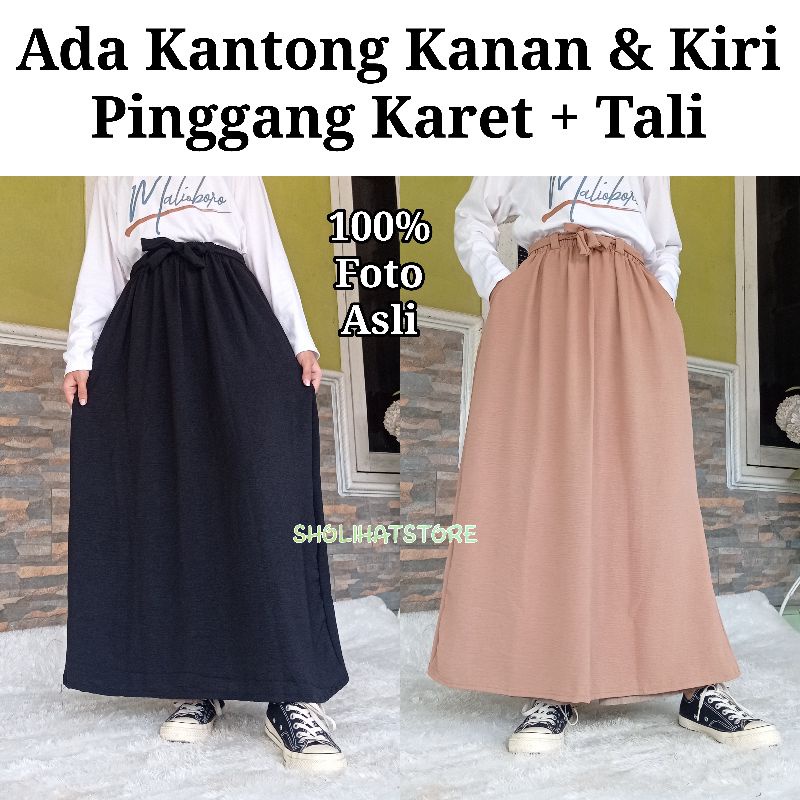 ROK A LINE CRINKLE AIRFLOW IMPORT PREMIUM ALL SIZE FIT SIZE XL BB SAMPAI 70KG / ROK PANJANG LEBAR BAHAN AIRFLOW PREMIUM / ROK CRINKLE HIGH WAIST / SKIRT CRINKLE AIRFLOW IMPORT PREMIUM / ANROK CRINKLE TERBARU / ROK  WANITA TERBARU 2023 / SHOLIHATSTORE