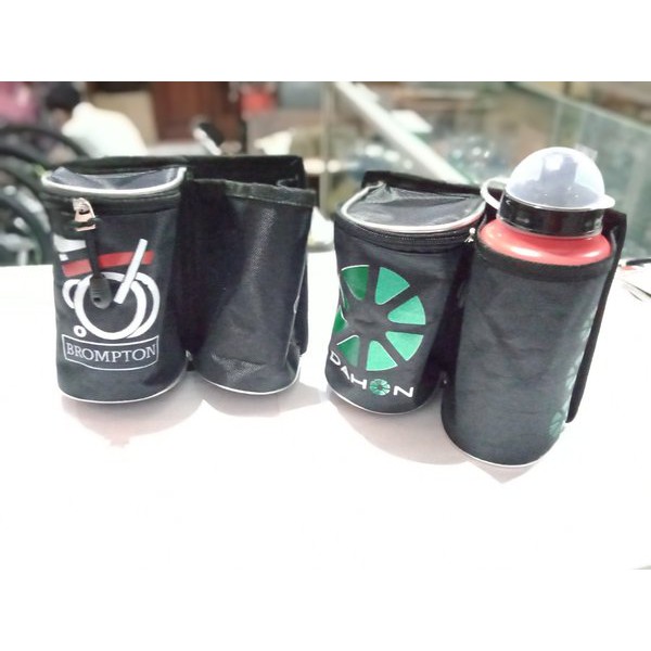 Tas HANDLEBAR STANG botol air minum double untuk seli sepeda lipat brompton dahon fnhon noris pikes