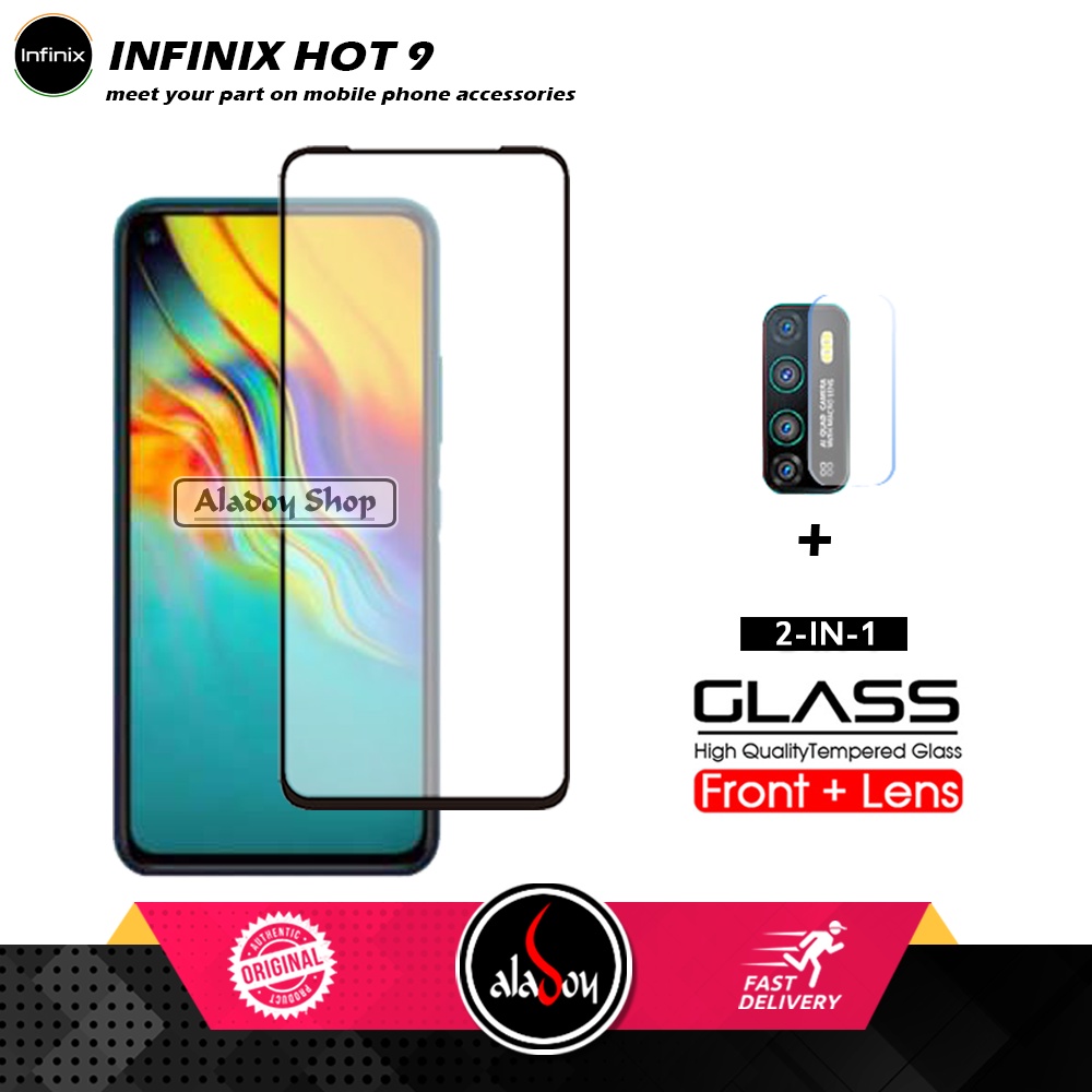 PAKET Tempered Glass Layar Infinix Hot 9 , Hot 9 Play Free Tempered Glass Camera