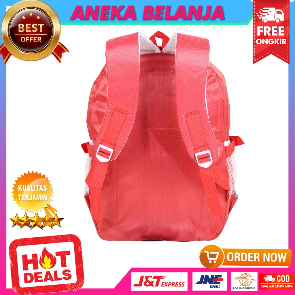 Fashionable Tas Ransel Khusus Cewek Model Davero Sport Merah Ekonomis Tas Sekolah Multifungsi Trendy