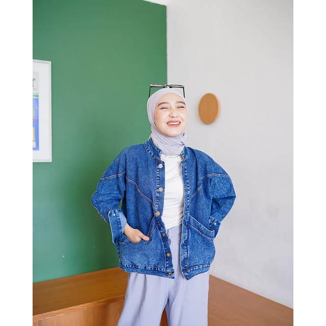 FUKUMI JAKET JEANS OVERSIZE JAKET JEANS PREMIUM KOREAN STYLE