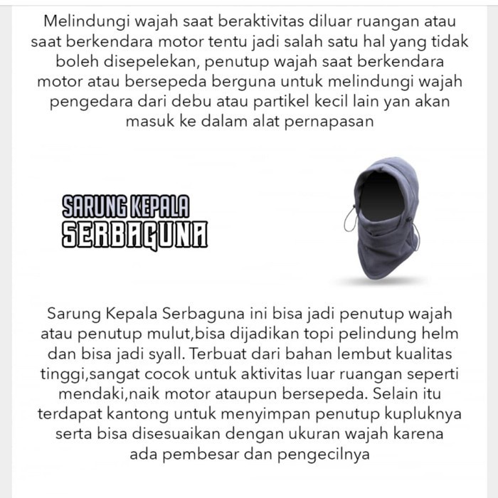 BAROKAH GAMIS SARUNG KEPALA masker topi hat hood bandana SERBAGUNA FOR NEW NORMAL