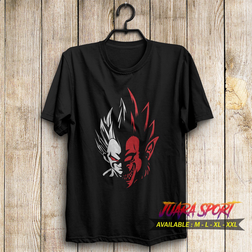 T-Shirt Kaos Cotton Combed 30S Kaos Unisex Baju Distro Kaos Anime Dragon Ball Vegetta Monkey