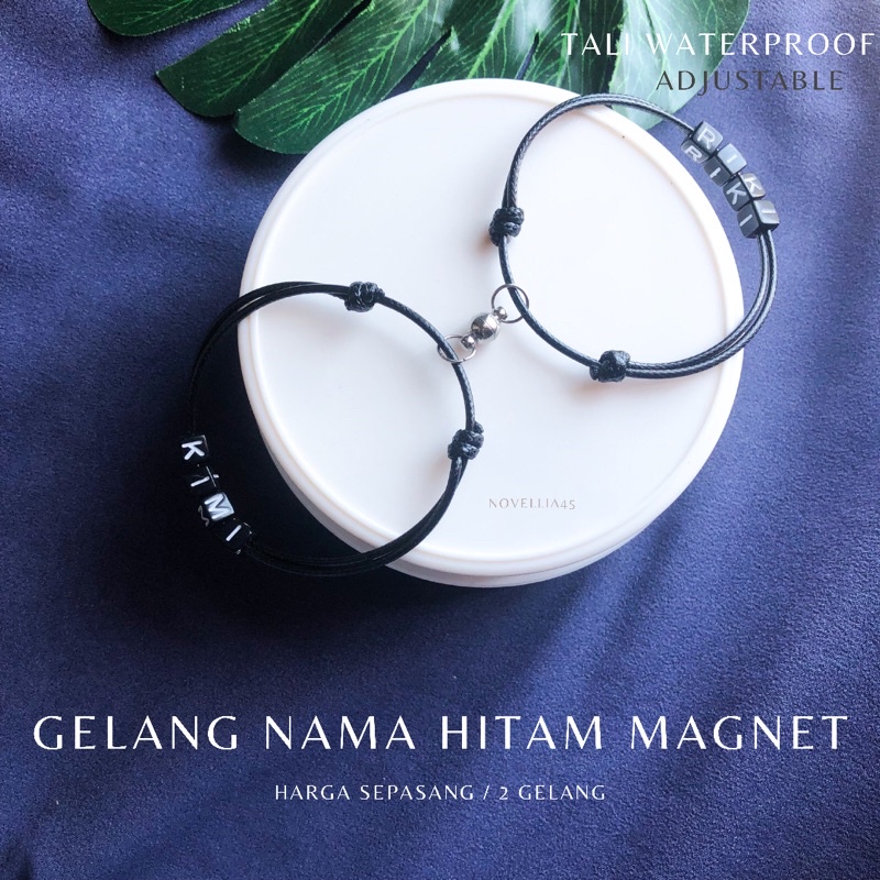 Gelang Nama Dadu Hitam (2-6huruf )