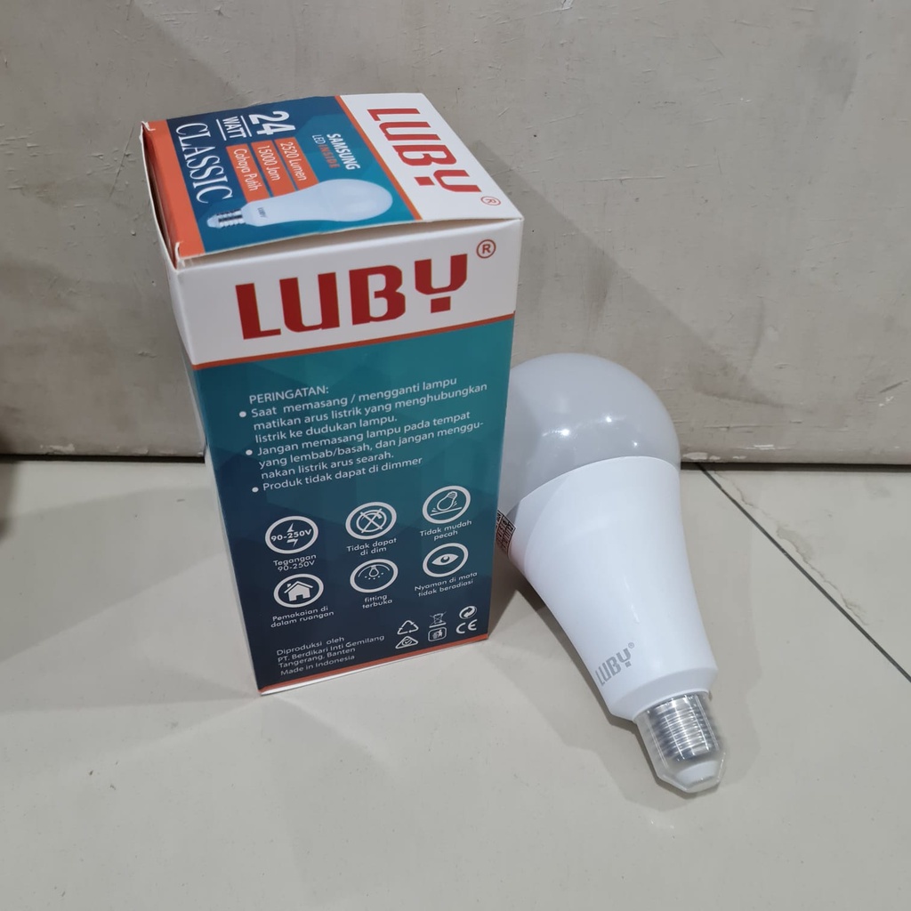 Lampu LED LUBY Classic 24 Watt Bohlam Bulb 24W W cahaya putih Cool Daylight CDL 6500K E27