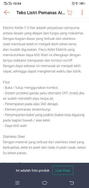 Teko Listrik Pemanas Air / Kettle Electrik 2 Liter