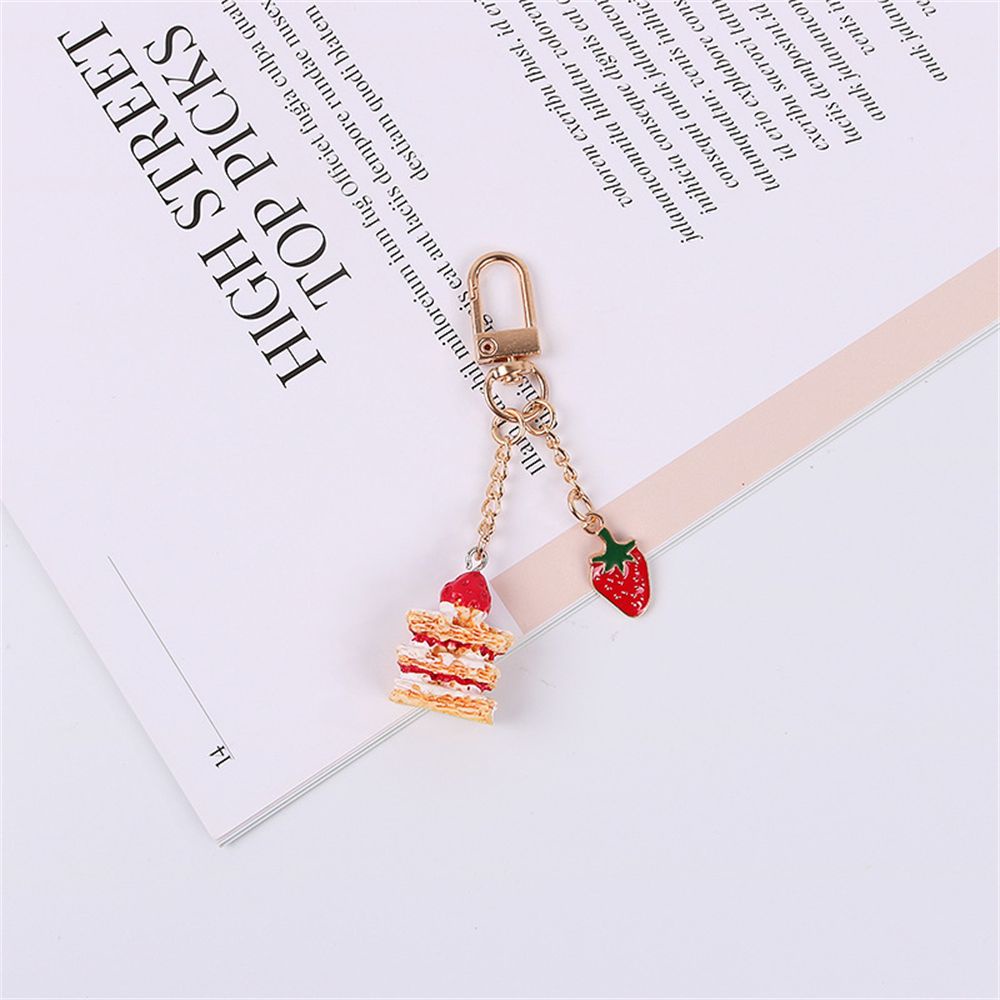 LANFY Cake Decor Gift Phone Straps for Keys Mobile Phone Hang Rope Strap Lanyards Phone Accessories Key Ring Holder Phone Badge Strap Key Holders Webbings Ribbon Strawberry Cake Lanyards Strawberry Keychains