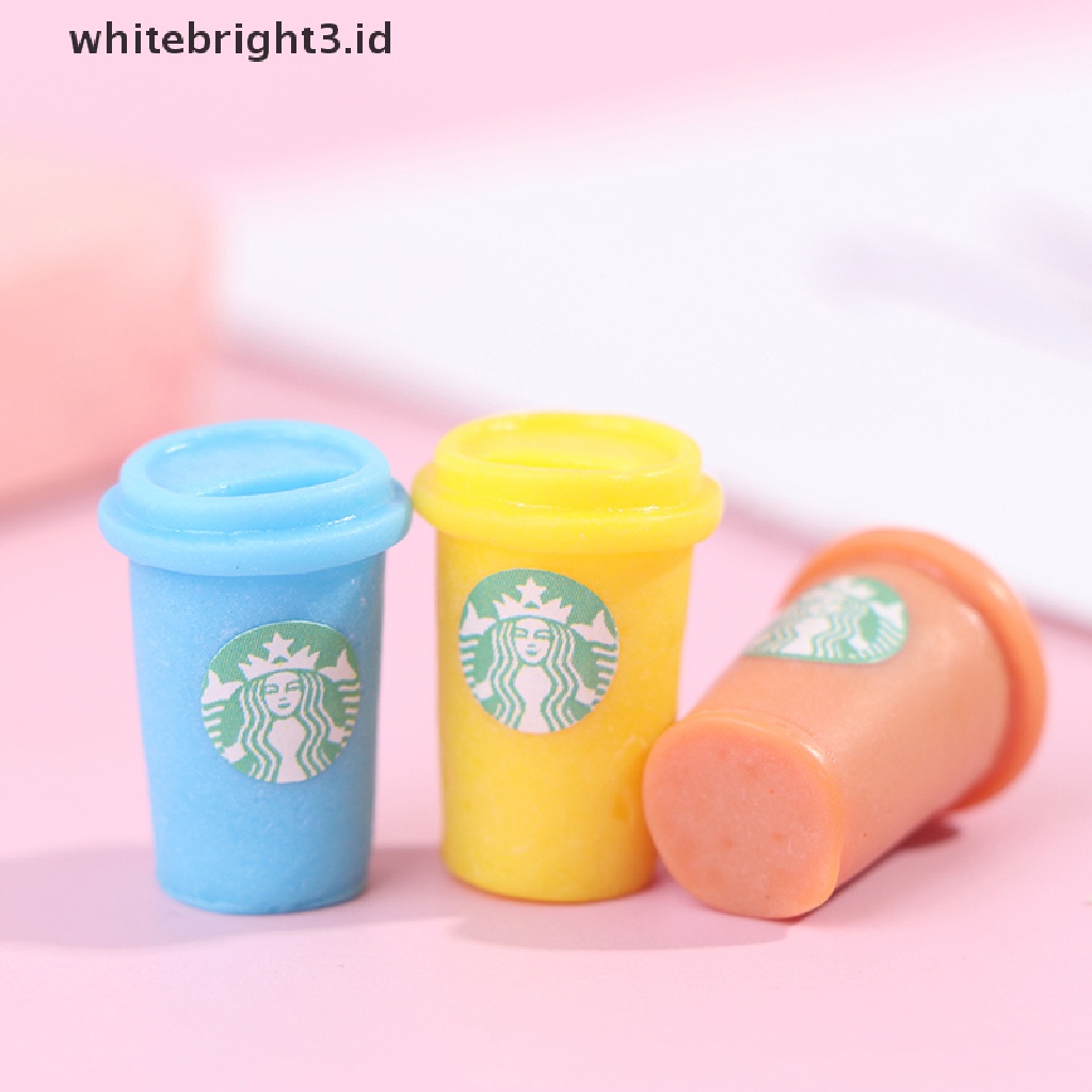 {whitebright3.id} 3Pcs 1:12 Dollhouse Miniature Coffee Drinks Cup Model Dolls Kitchen Food Toy ,