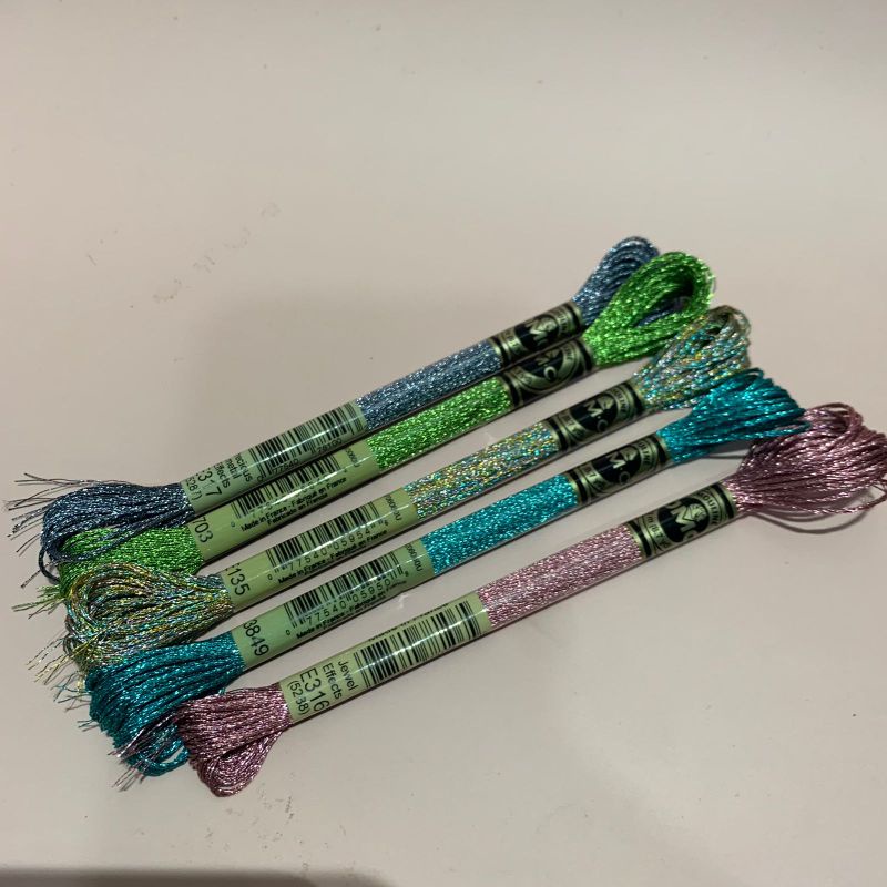 benang sulam menyulam Kristik cross Stitch DMC metallic katun Glitter