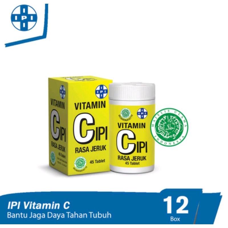 IPI Vitamin C /Vitamin C ipi Botol - Rasa Jeruk | 45 Tablet