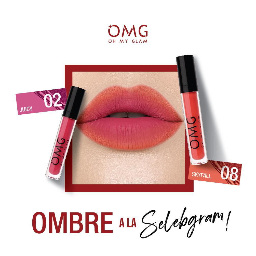 OMG OH MY GLAM Matte Kiss Lip Cream Complete 1-12 OMBRE SELEBGRAM 3.5 g