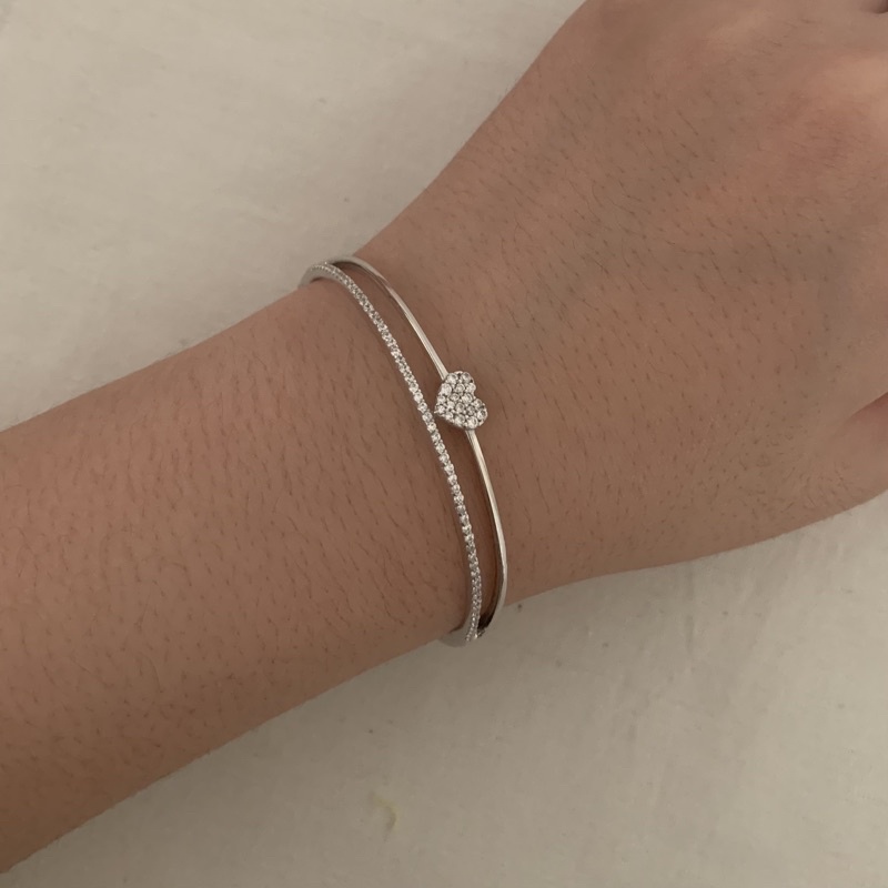 GELANG KERONCONG EMAS PUTIH HATI LOVE HEART