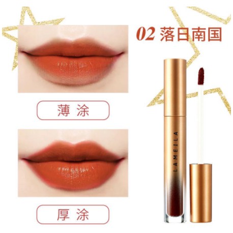 LAMEILA Lip Glaze Lipstik Pelembab Tahan Lama Lip Gloss Pewarna Bibir Cair Pelembab Lipstik DJ 1021