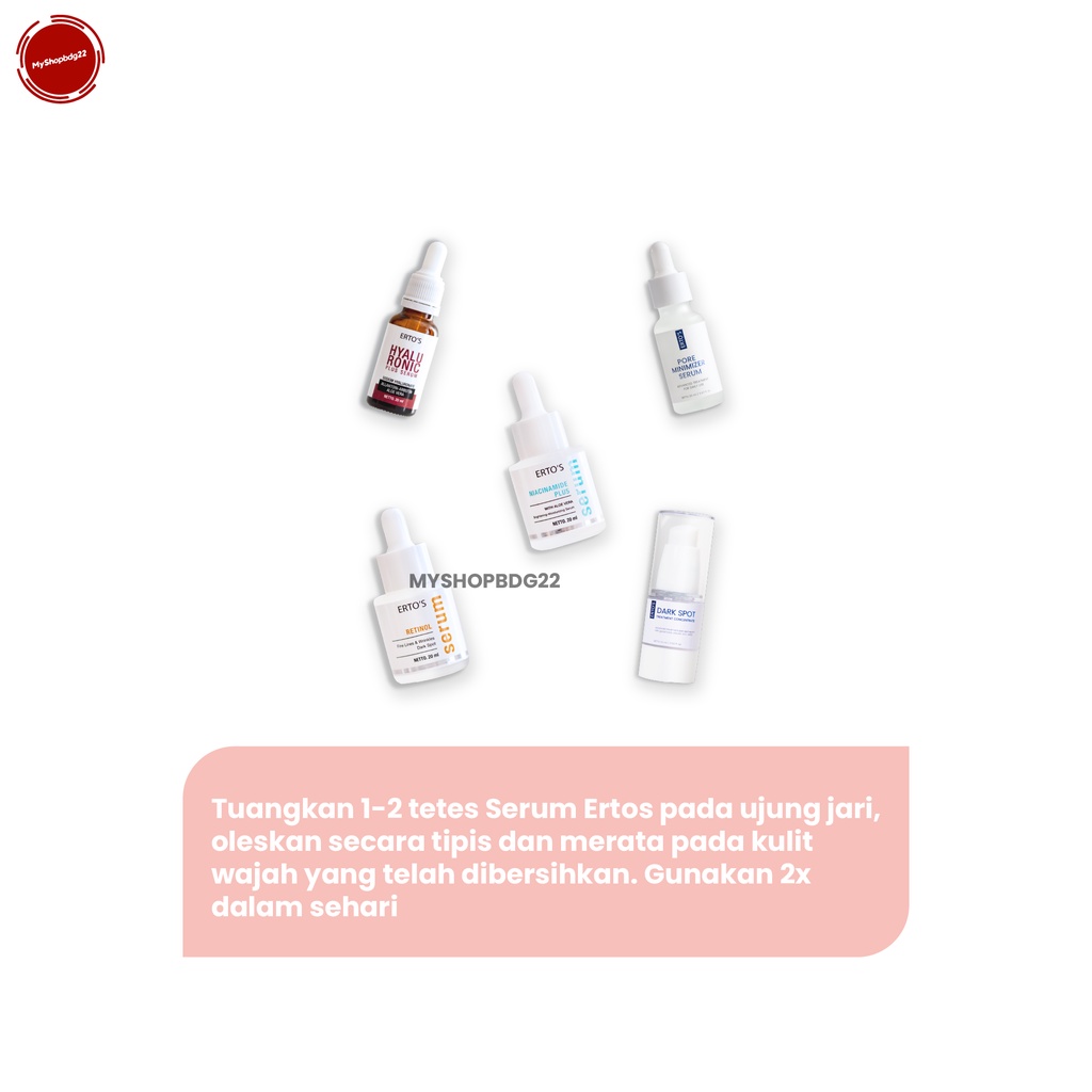 Serum Ertos Retinol Niacinamide Hyaluronic Dark Spot Perawatan Kecantikan Kulit Wajah Atasi Pori Pori Besar By Myshopbdg22