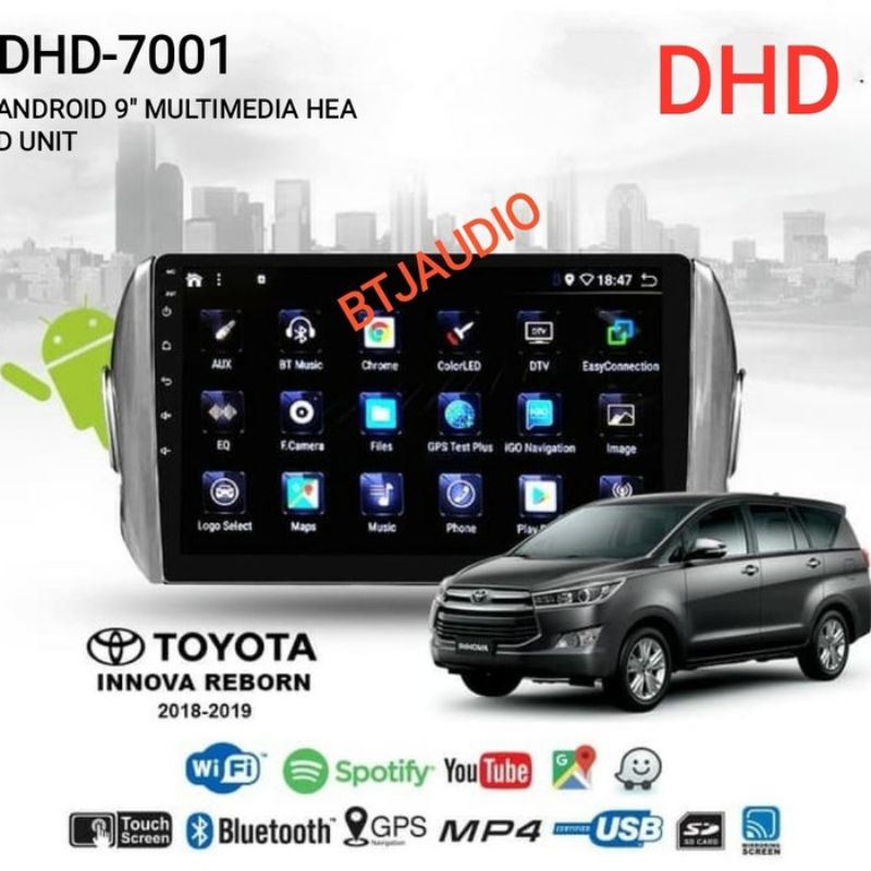 HEAD UNIT TAPE TV MOBIL DOUBLE DIN OEM INNOVA REBORN OS ANDROID LAYAR LEBAR 9 INCH ATAU 10 INCH