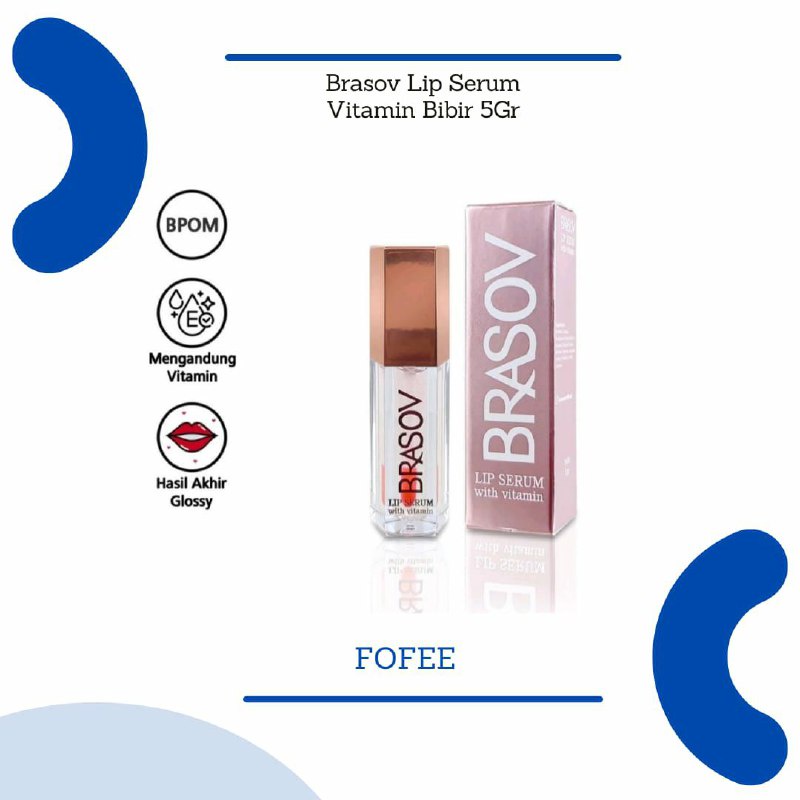 BRASOV Lip Serum with Vitamin Pelembab Bibir 5 GR Perona Bibir Sehat Alami LipSerum Colour Glossy BPOM XX-CT-BR