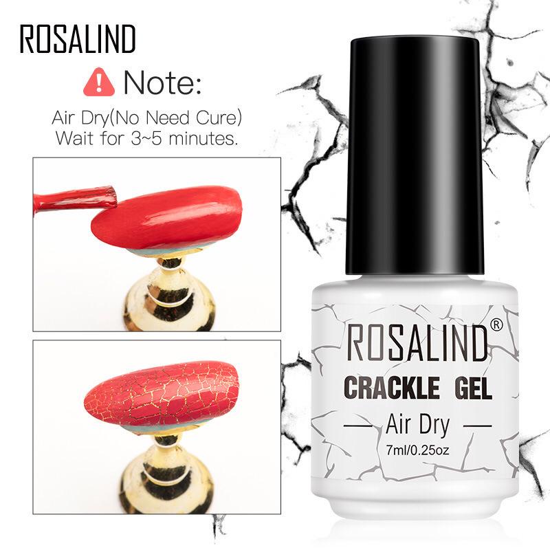 ROSALIND Crackle Series Gel Nail Polish UV LED Nail Art / Kutek / Cat Kuku Murah