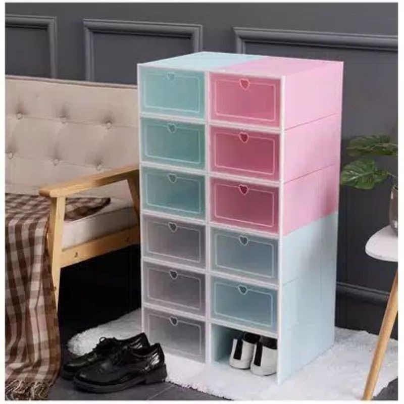 Cod Pku kotak sepatu box sepatu organizer rak lemari sepatu
