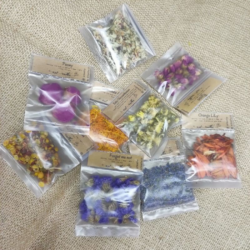 

Trial size tisane (Chamomile, jasmine, rose, lavender, lemon, chrysanthemun, goji berry dll