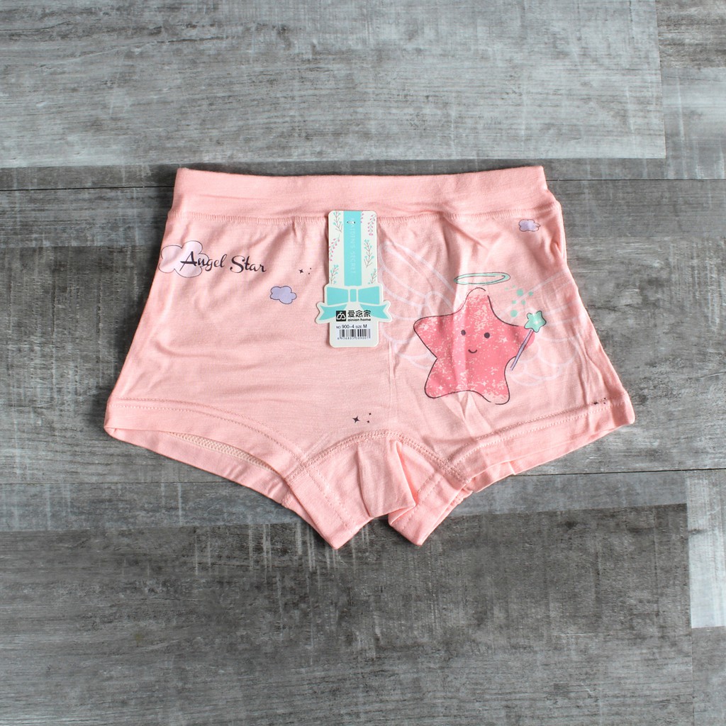 Celana dalam anak perempuan bahan katun dengan ziplock pouch Boxer anak cewe isi 4 pcs bahan katun