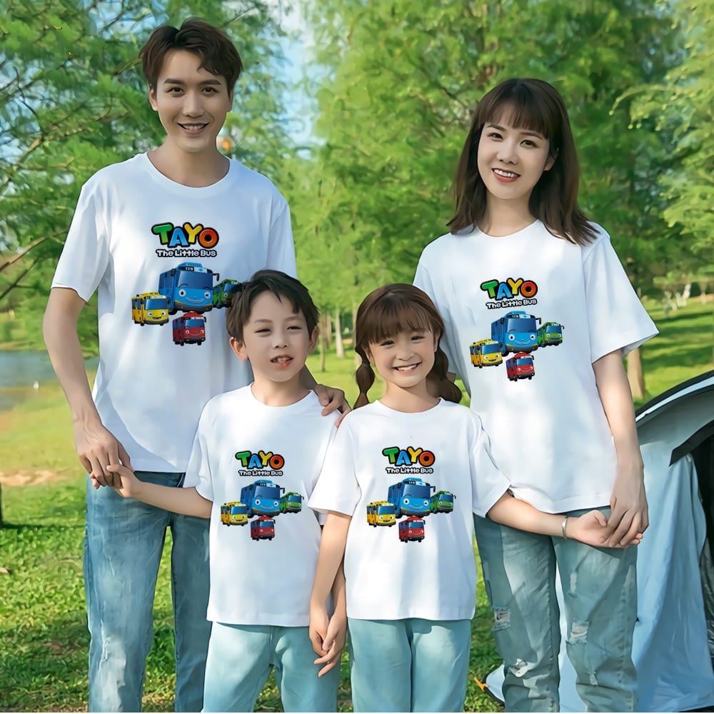 MYSTIQUE.ID-BAJU KAOS FAMILY TAYO T-SHIRT LUCU DAN AESTHETIC