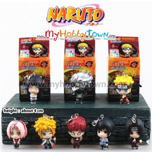 Gantungan Figure Anime Naruto Keyswing Color Colle Lobster Clasp Set Isi 8