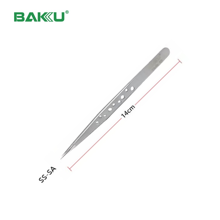 Baku Pinset Tweezer Lurus Tajam BK-V9 SS-SA Stainless Steel Original