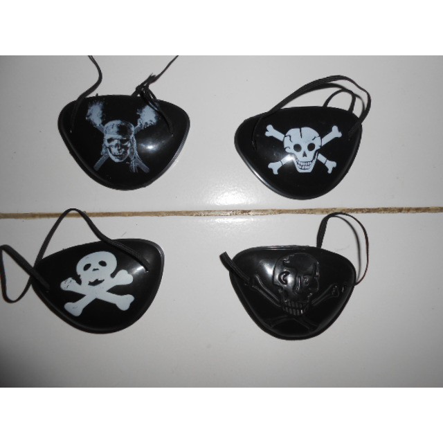 penutup mata bajak laut. pirate eye patch plastik keras