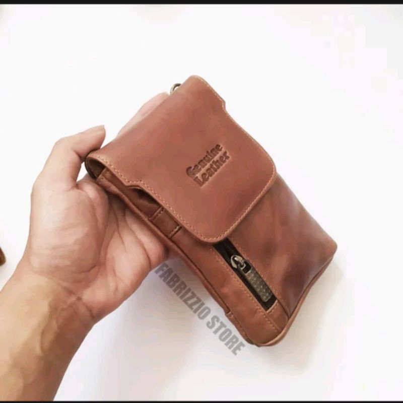 tas hp kulit asli waistbag