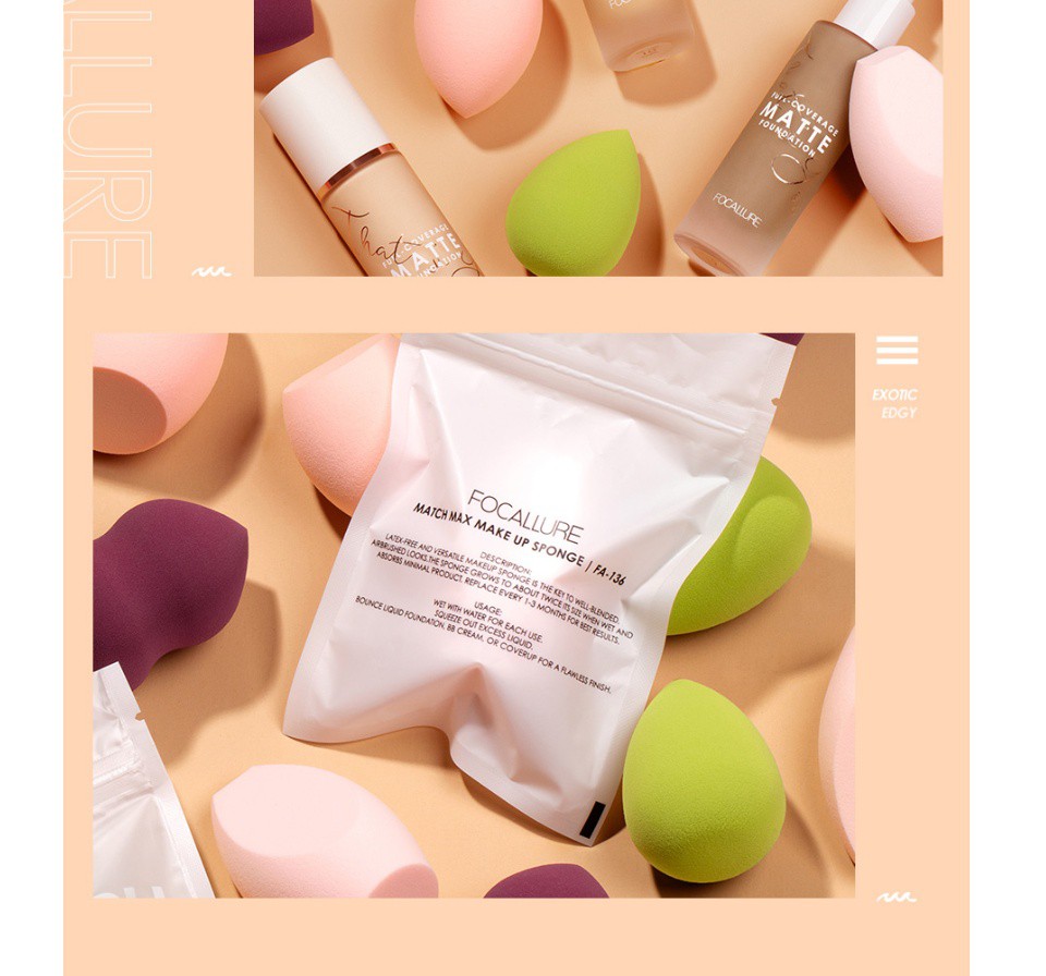 (READY &amp; ORI) Focallure Match max Sponge Spons Puff Beauty Tools FA136 FA 136 Beauty Blender Make Up Tools