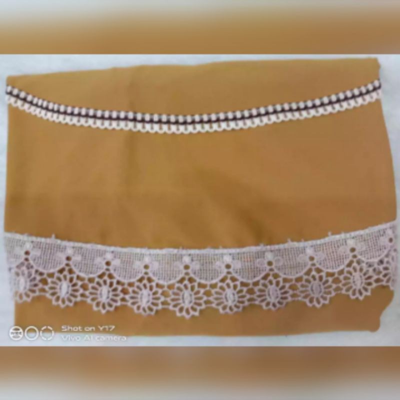 Hijab / Jilbab / Kerudung / Bergo / Khimar Instan Jersey Serut Renda List / Renda Serut Renda List Model Bergo Terbaru Termurah,Terjangkau dan Terlaris 2021/ Kerudung Wanita/ Muslimah Hijab-Mustard